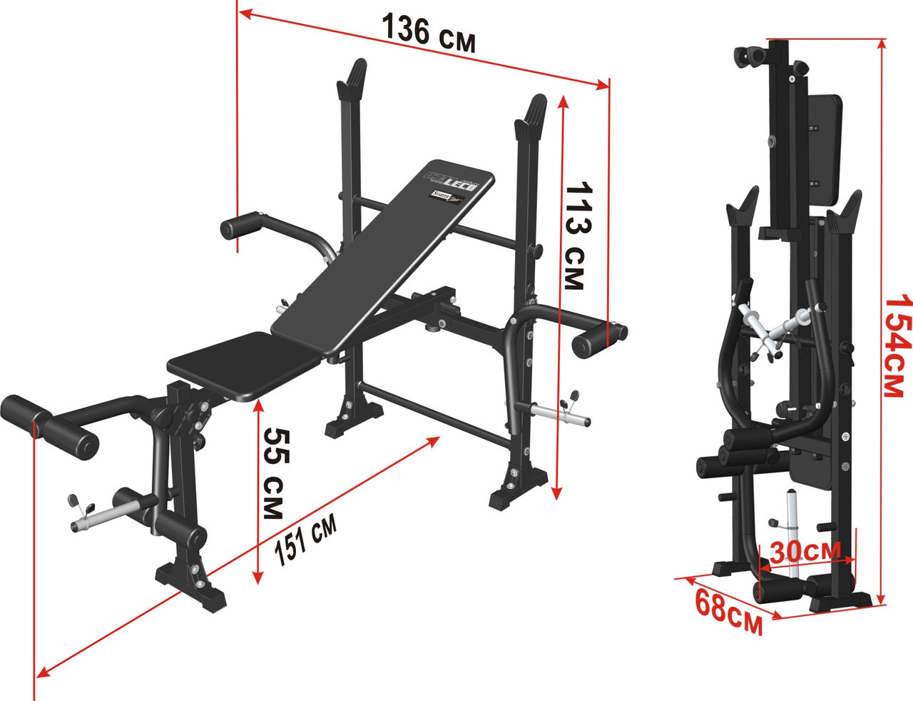 скамейка жим лежа размеры