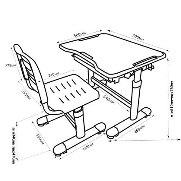 Чертеж парты для ребенка