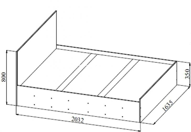 Чертеж двуспальной кровати из дсп