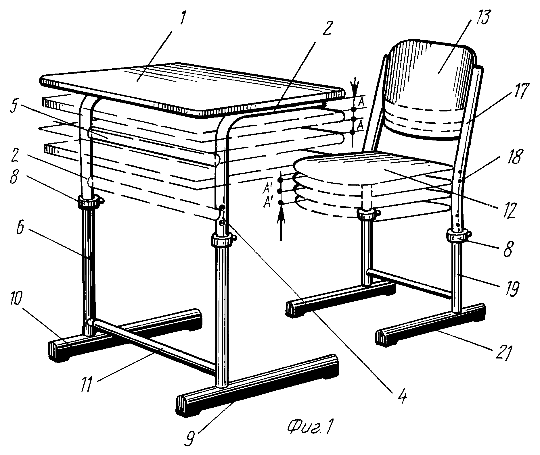 Школьный стул чертеж