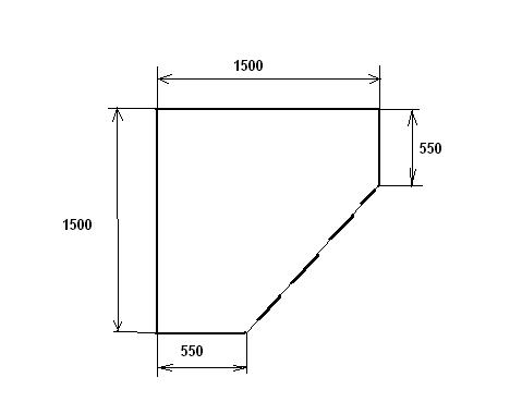 Расчет фасада для углового шкафа
