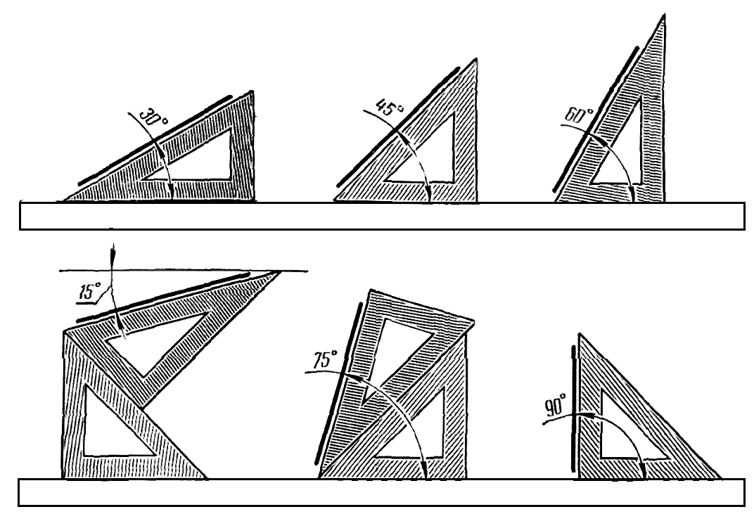 Как нарисовать угол 45 градусов с помощью транспортира