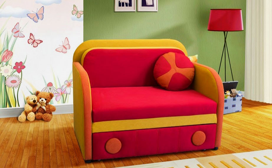 Детское кресло кровать в интерьере комнаты