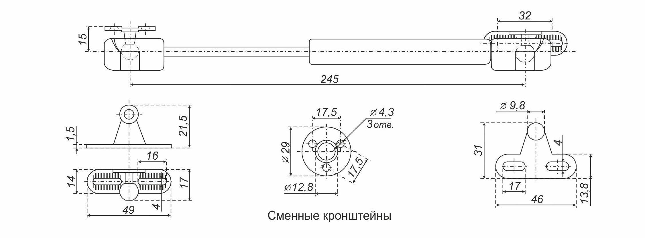 Схема установки газлифта на мебель створка вверх