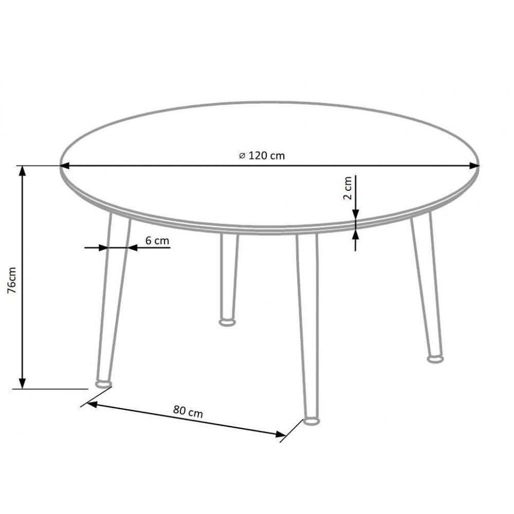 Круглый кухонный стол Размеры