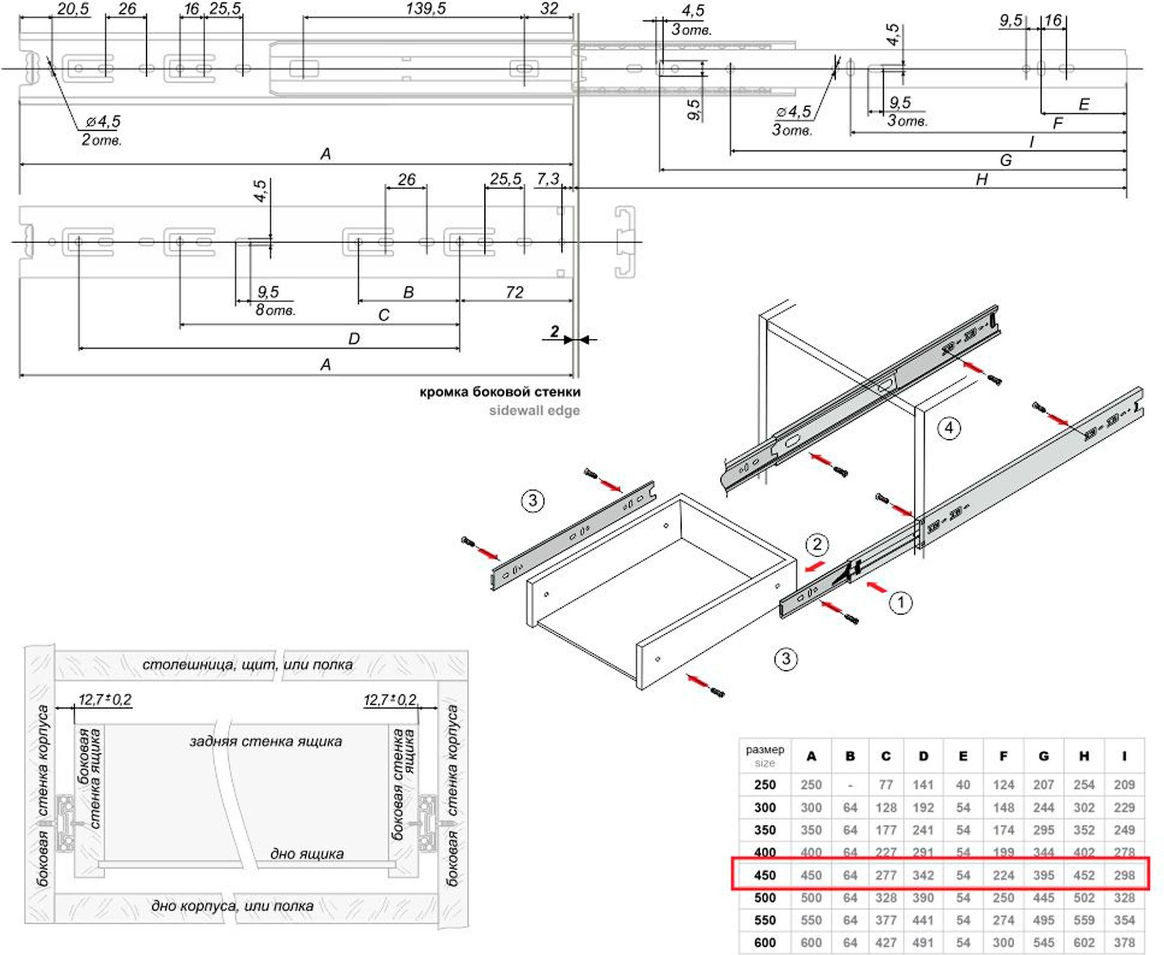 Толщина направляющих ящиков. Шариковые направляющие Боярд с доводчиком схема установки. Шариковые направляющие для выдвижных ящиков схема монтажа. Шариковые направляющие Боярд 350мм схема присадки. Шариковые направляющие Боярд с доводчиком схема.
