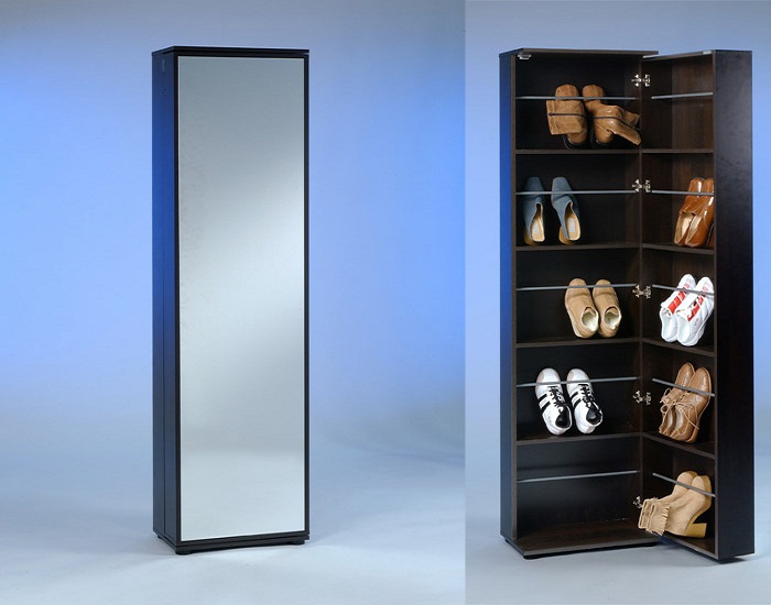 Шкаф для обуви в прихожую с зеркалом