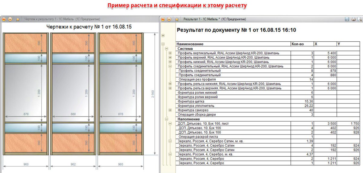 Смета на мебель образец