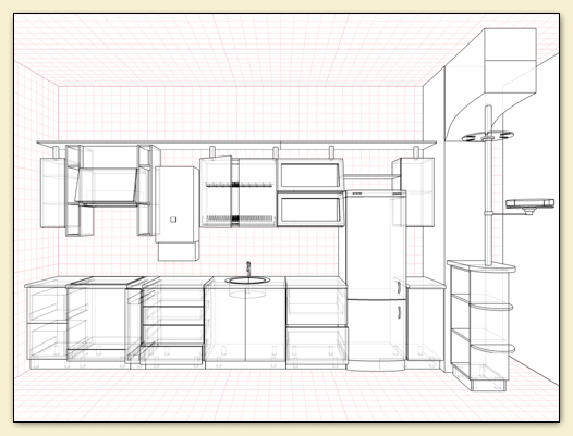Нарисовать кухню в про100