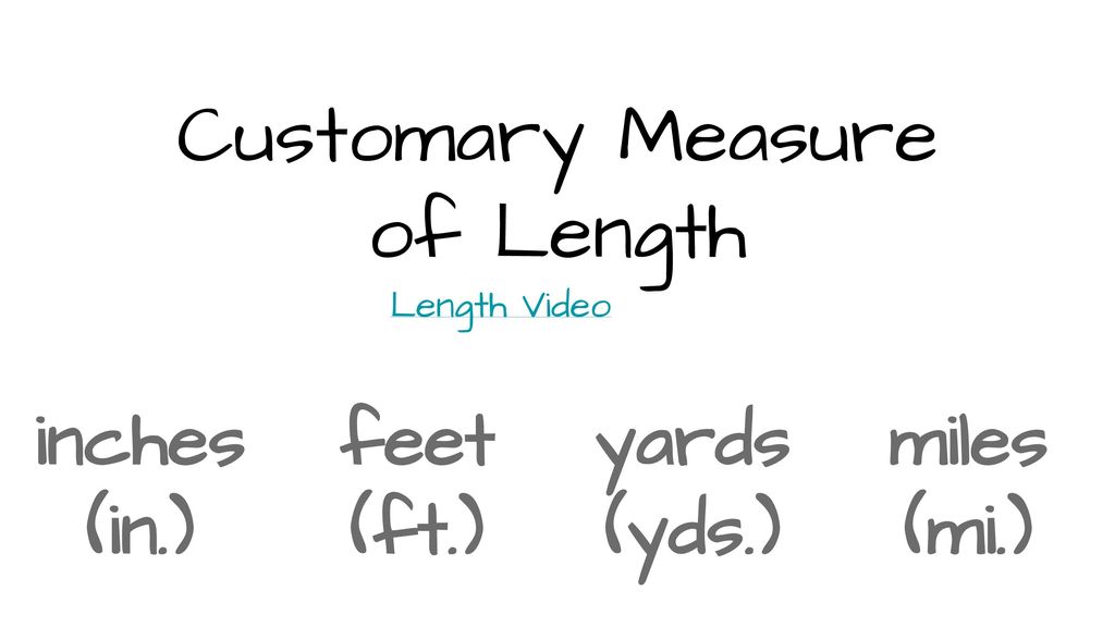 Customary Measure of Length Length Video