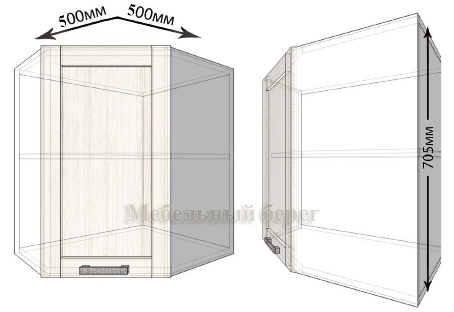 Угловой кухонный шкаф навесной размеры чертежи