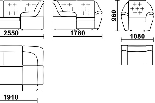 Размеры топперов для дивана