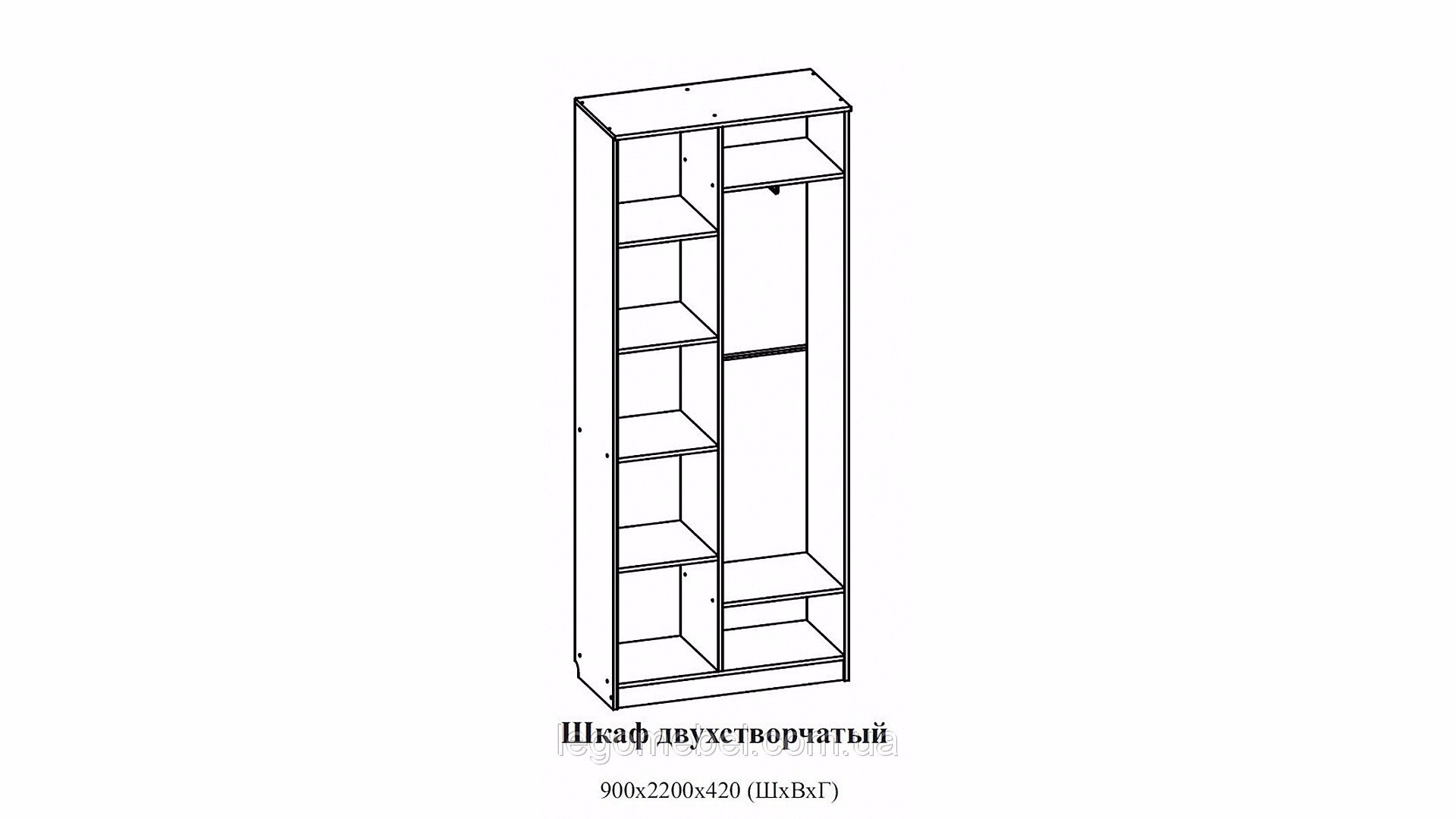 Рио 1 св мебель шкаф двухстворчатый