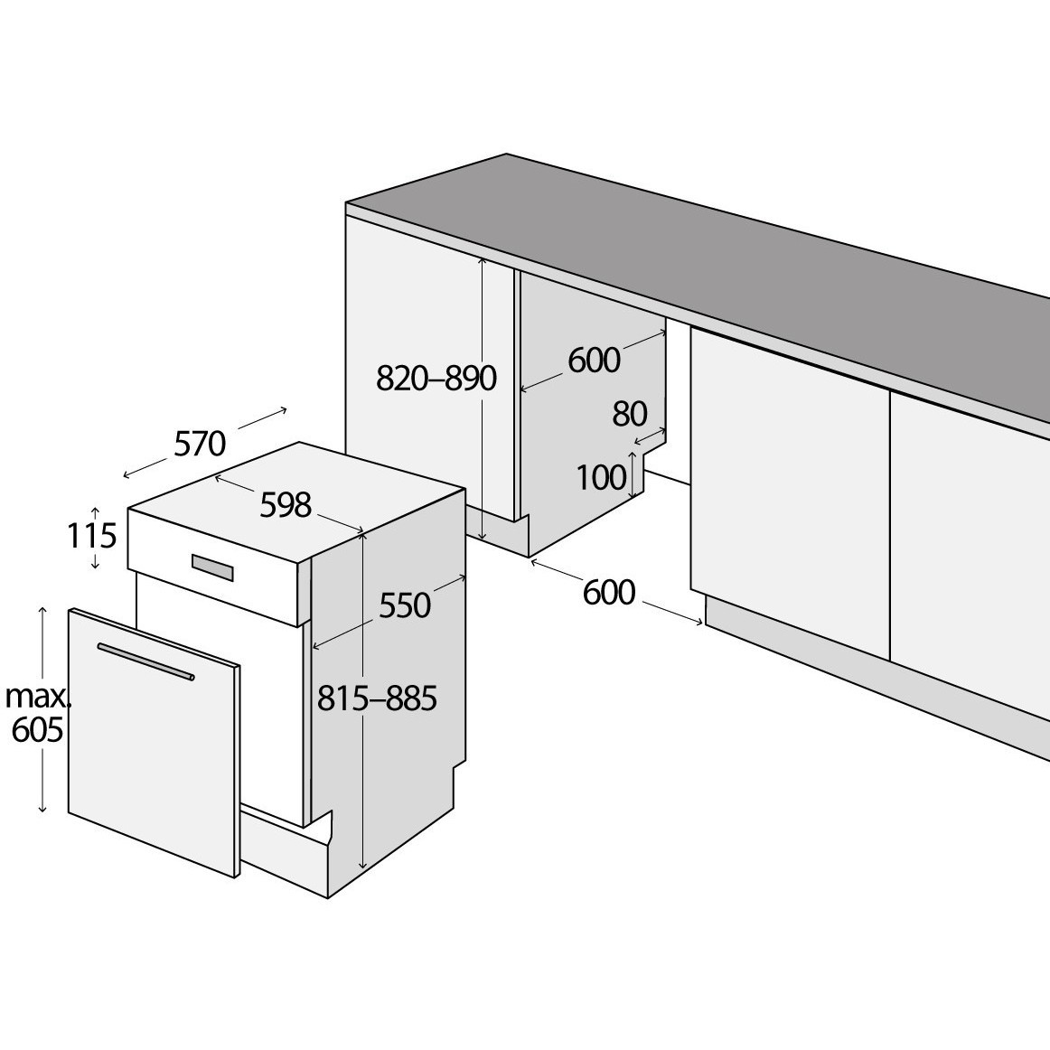 Сколько см посудомойка. Посудомоечная машина 45 см встраиваемая габариты. Посудомоечная машина 600 схема встраивания. Встроенная посудомоечная машина 45 см схема встраивания. Размер посудомоечной машины 45 см для встраивания габариты.