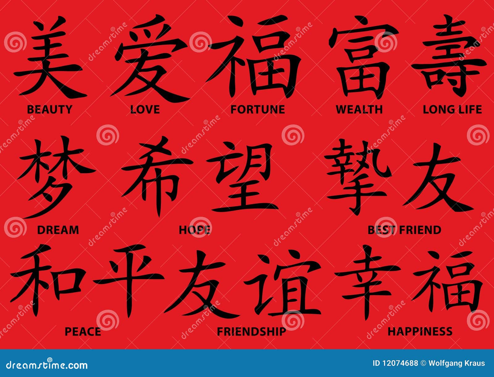 Японские символы. Китайские символы. Китайский символ счастья. Китайский символ удачи.