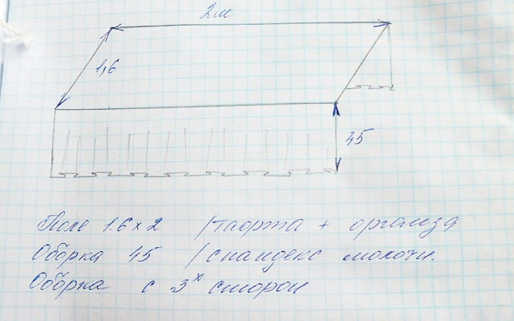 Схема покрывала на бумаге