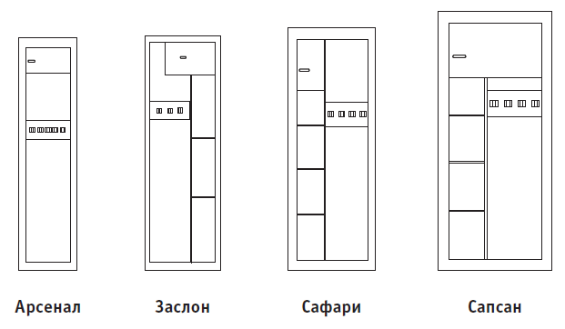 Чертеж сейфа для оружия на 3 единицы