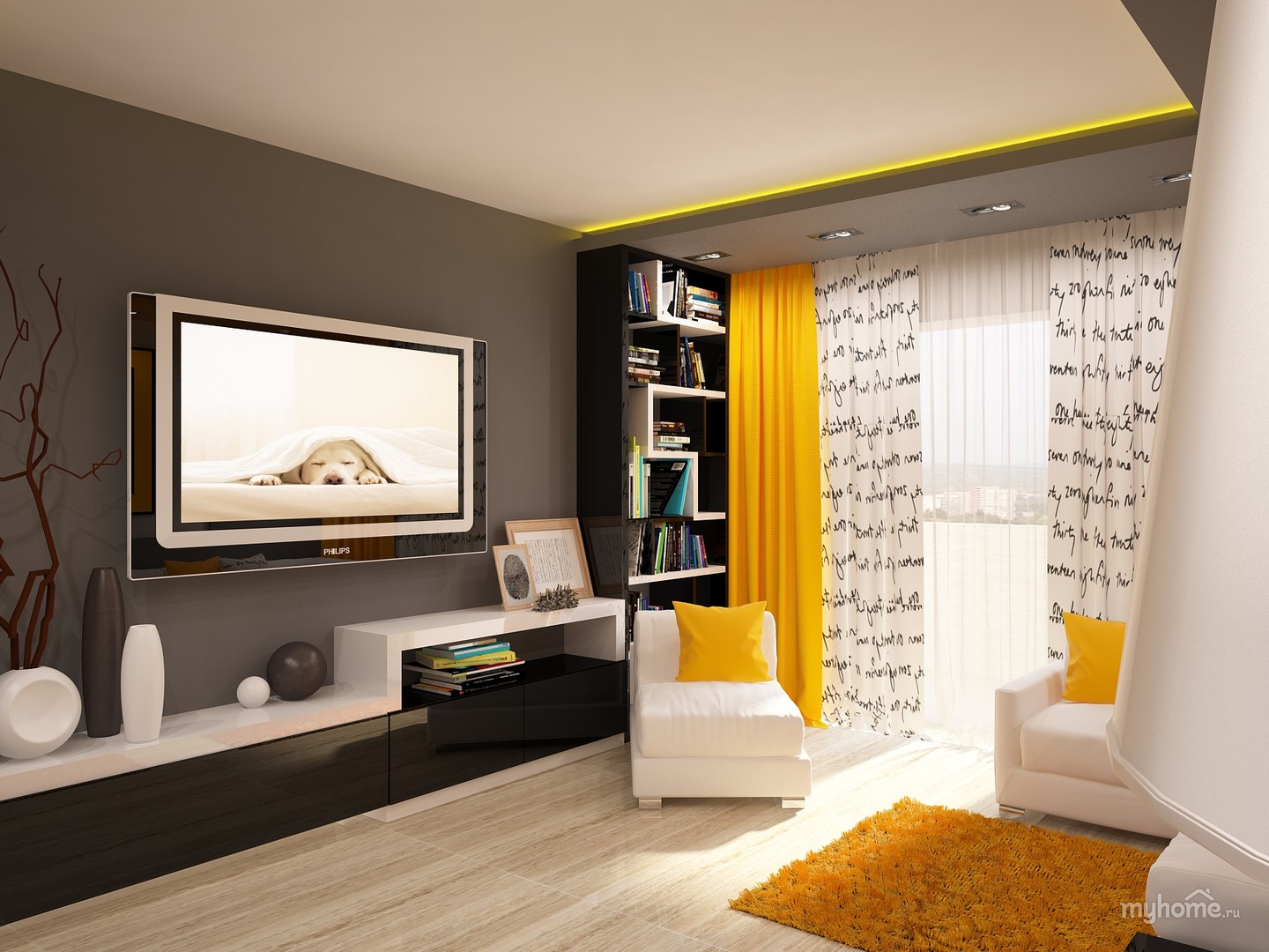 простой стильный дизайн комнаты