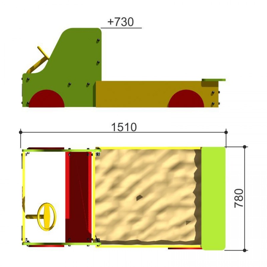 Песочница в виде машины