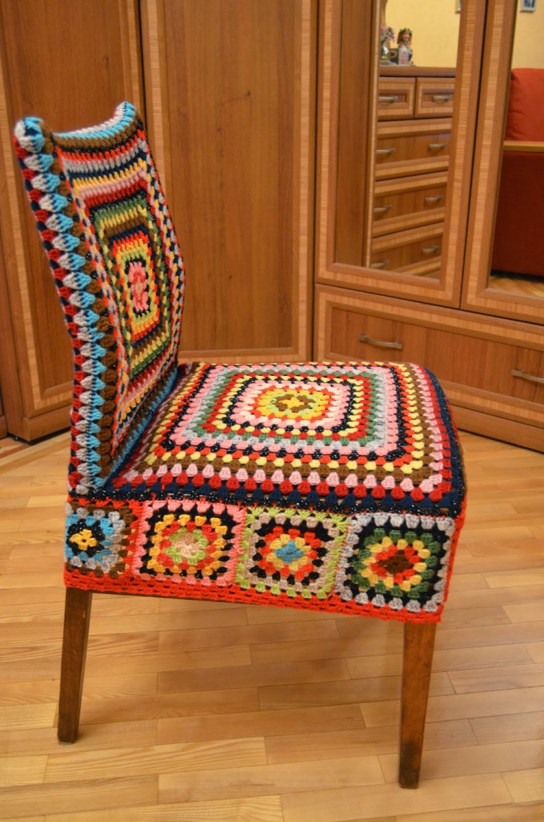 вязание спицами накидки на стулья
