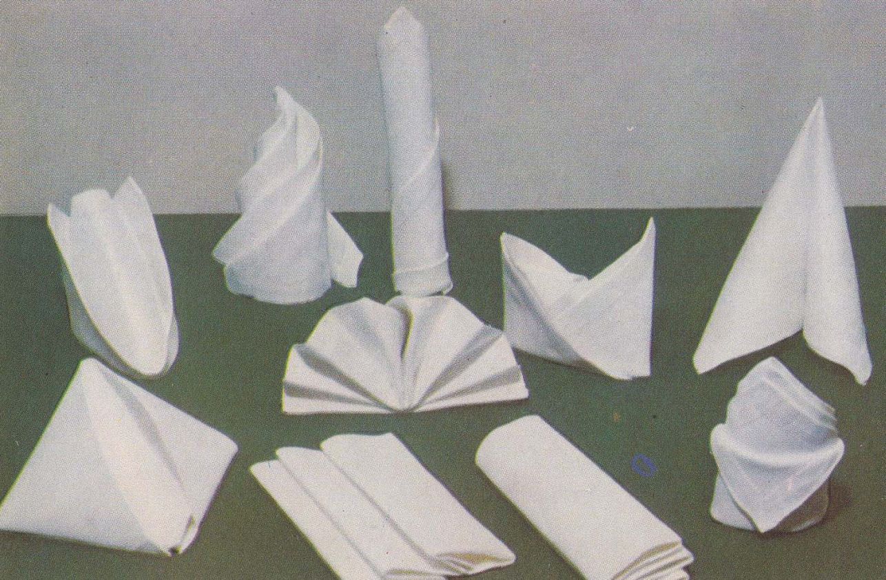 Складывание салфеток различными формами