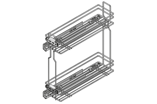 Корзина выдвижная jet с доводчиком для напольного шкафа 15 см хром