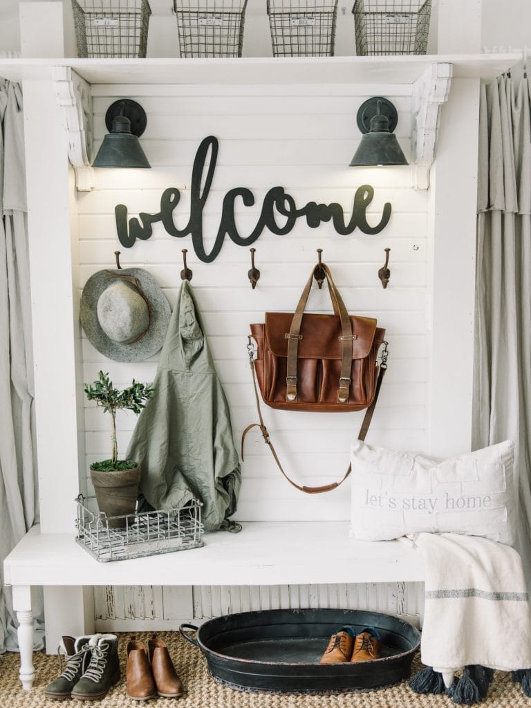 Mudroom with Welcome SIgn