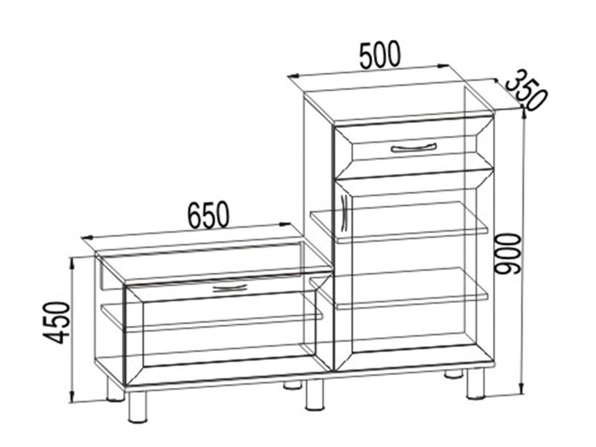 Тумба для обуви чертеж с размерами