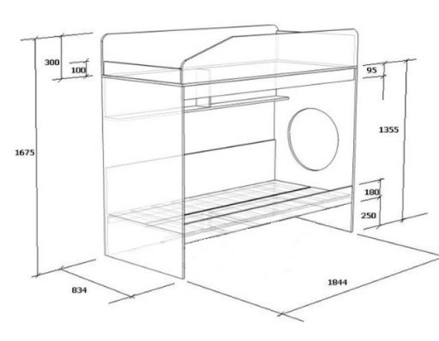 Стандартные размеры двухъярусной кровати